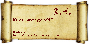 Kurz Antigoné névjegykártya